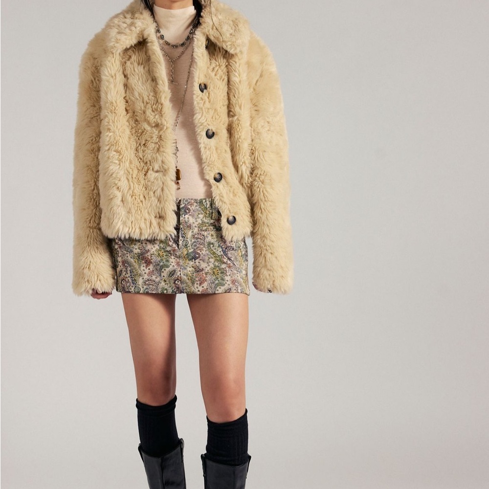 Nwt Fp Mille-Fleurs Jacquard Mini Skirt